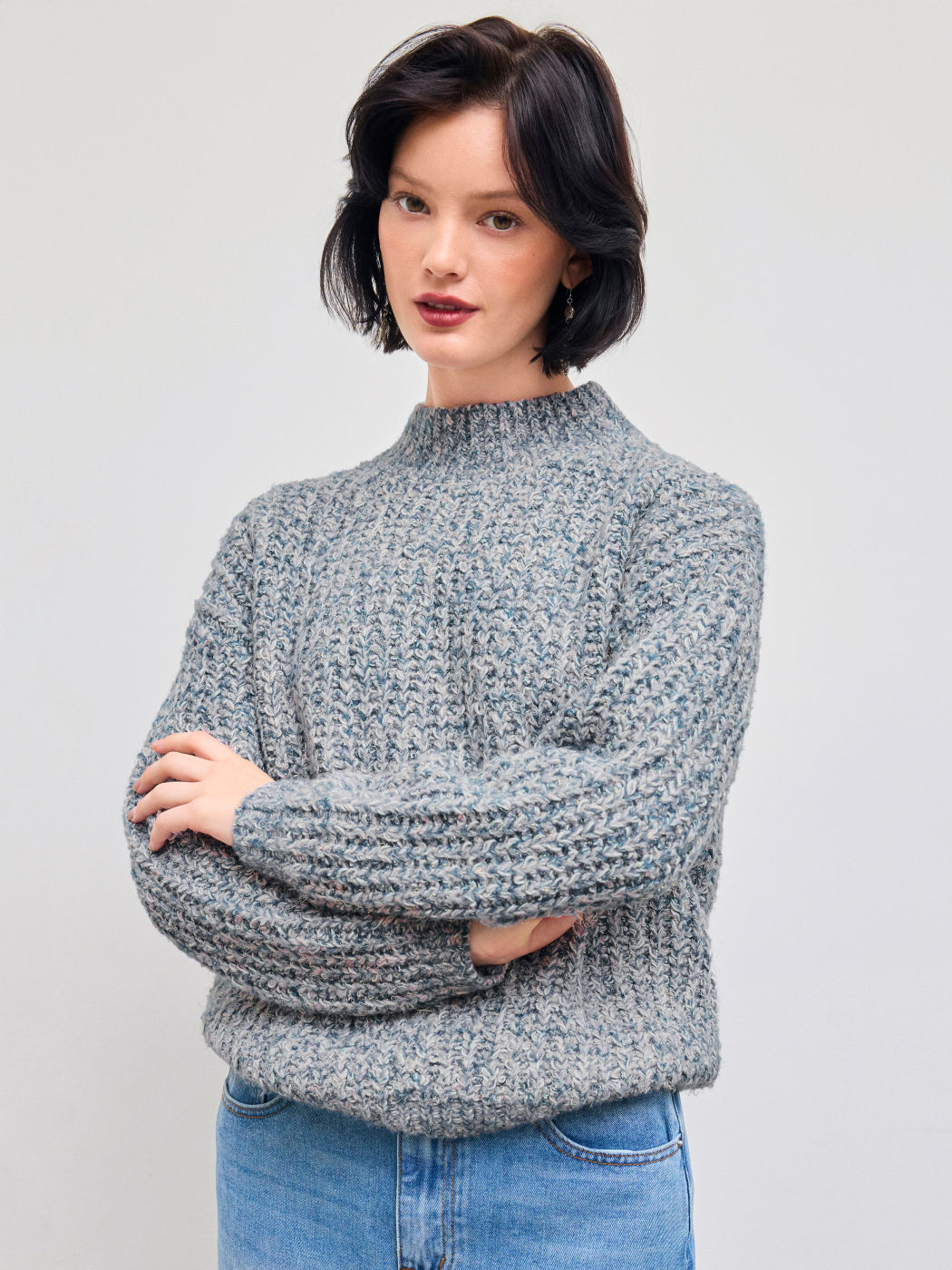 Knit High Neck Sweater