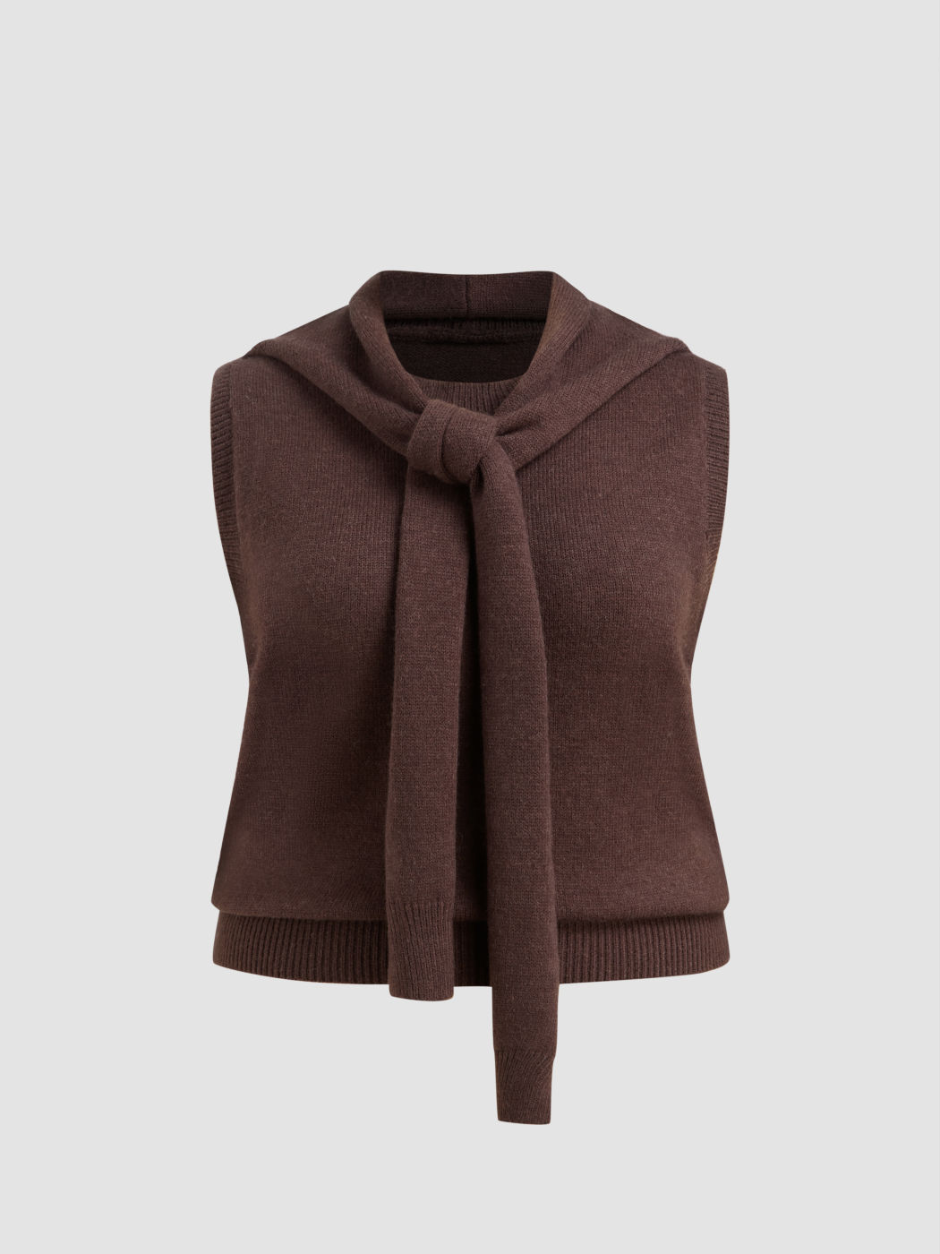 Wool-blend Knotted Vest Curve & Plus