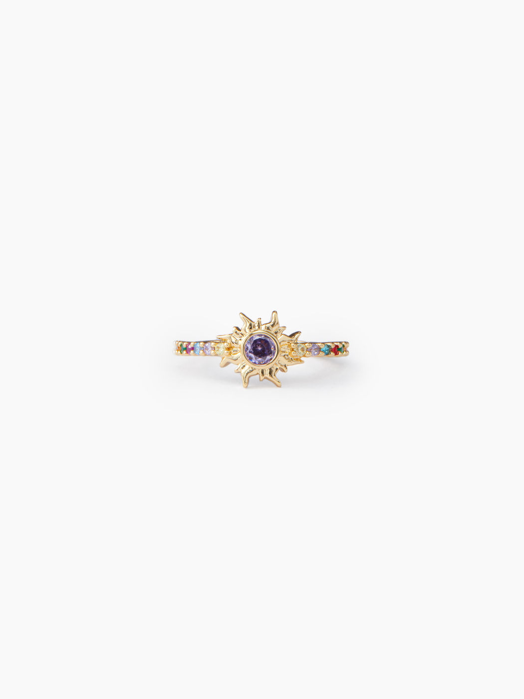 SUN 14K GOLD PLATED COPPER GEMSTONE RING