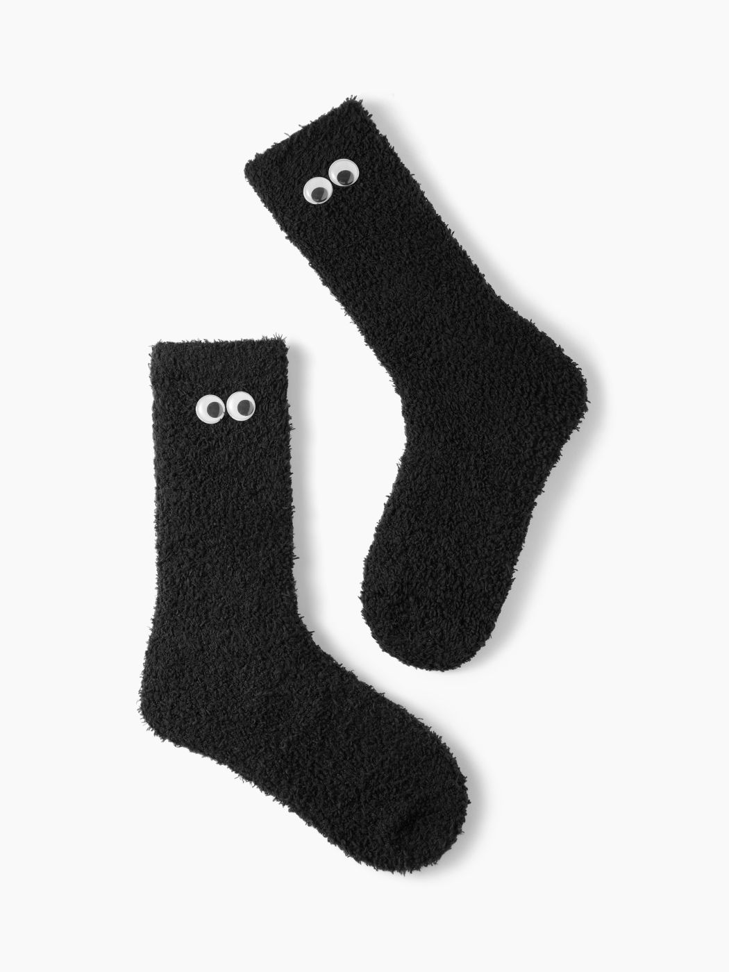 3 PAIRS EYE DECOR FUZZY CREW SOCKS