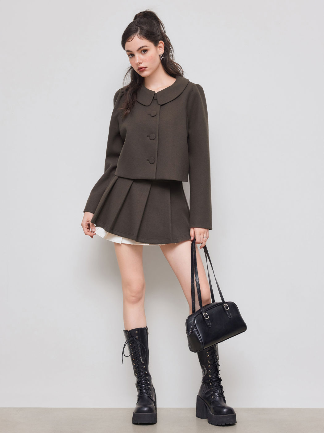 Wool-like Collar Oversized Blazer