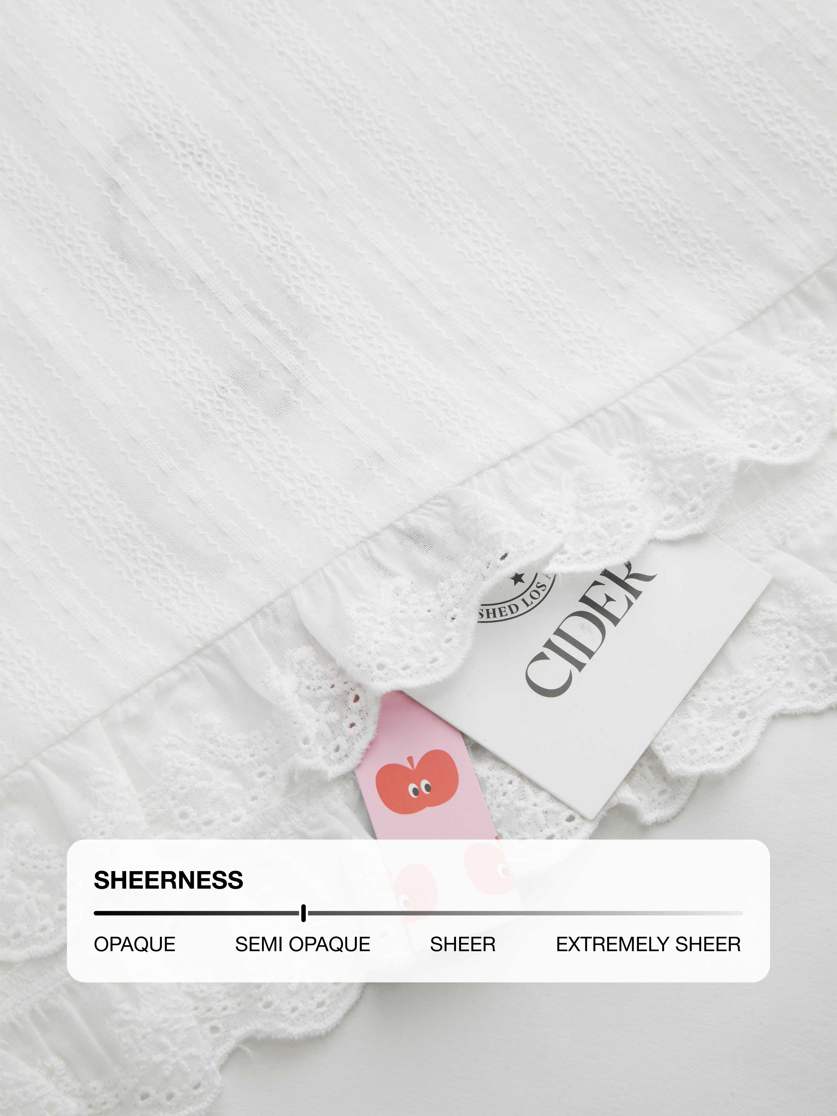 100% Recycled Cotton Square Neck Solid Ruffle Knotted Short Sleeve Blouse