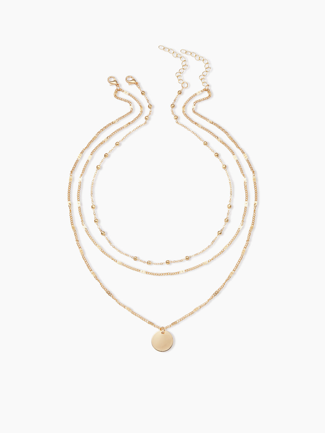ROUND BEADED PENDANT LAYERED NECKLACE