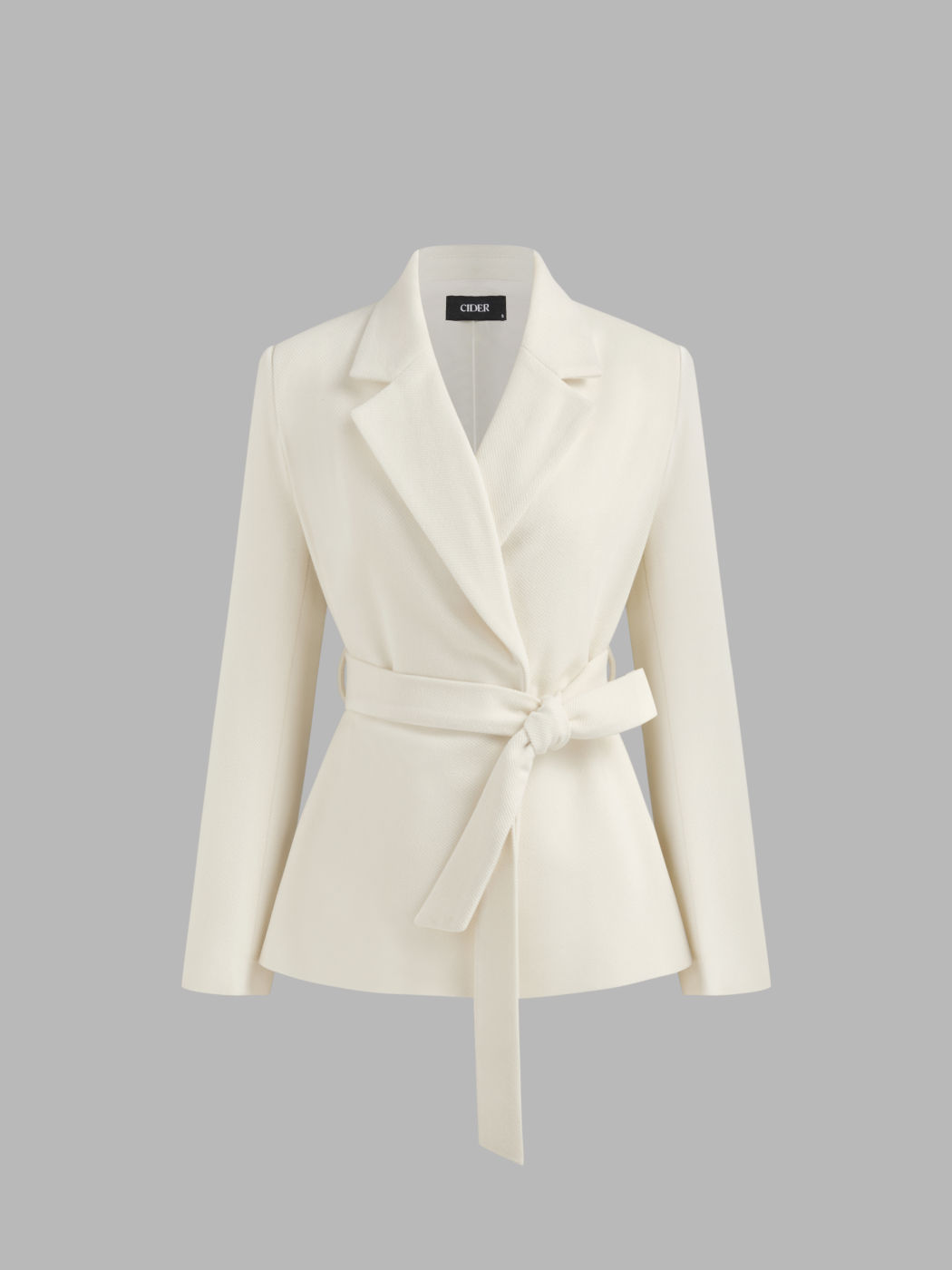 Wool-look Collar Blazer with Belt
