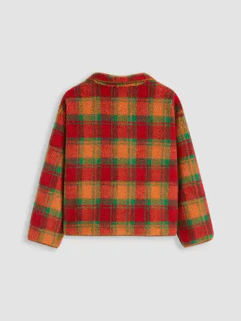 Plaid Teddy Fleece Jacket Curve & Plus