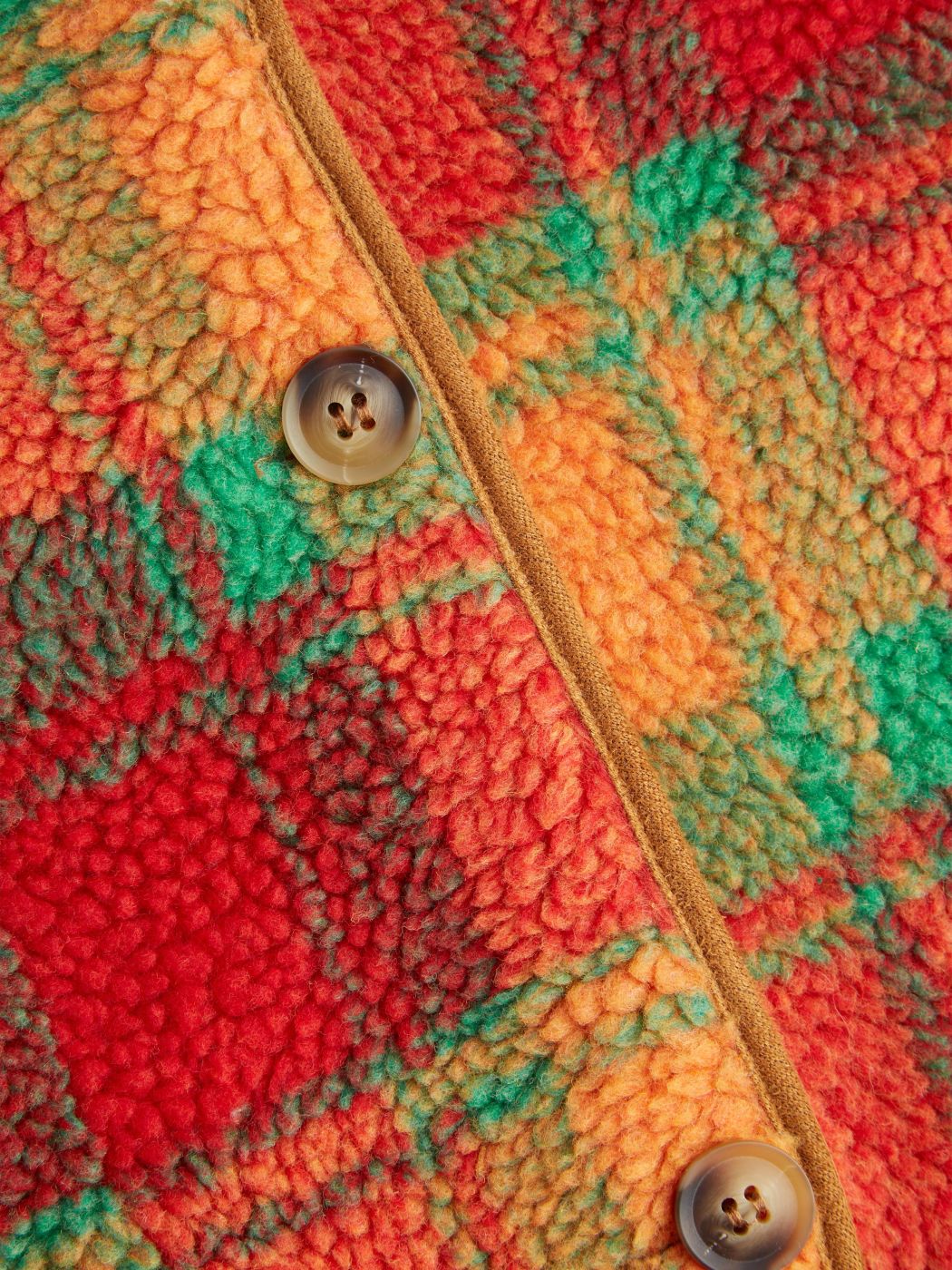Plaid Teddy Fleece Jacke Kurve & Plus