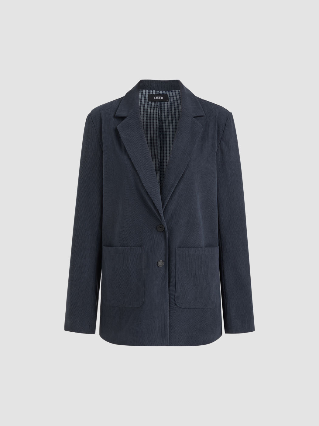 Blazer oversize con colletto in velluto a coste e fodera in percalle