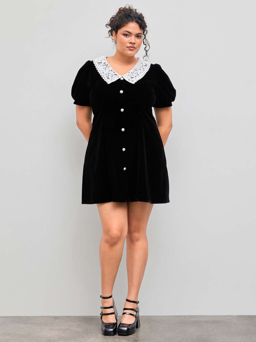 Velvet Dress Party Dress For Party New Years Holiday Dress Velvet Velvet V-neck Solid Button Mini Dress Curve & Plus For Date Velvet Dress Party Dress For Party New Years Holiday Dress Velvet Velvet V-neck Solid Button Mini Dress Curve & Plus For Date