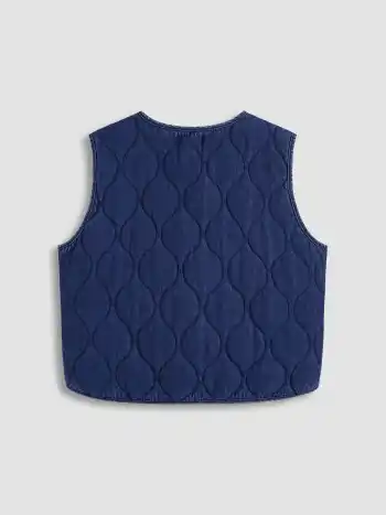 Denim Col Rond Nœud Devant Gilet Curve & Plus