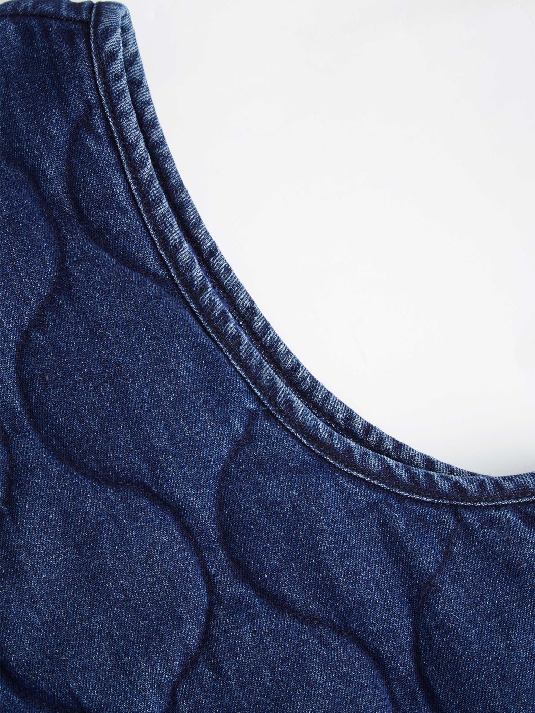 Denim Round Neckline Tie Front Knotted Vest Curve & Plus