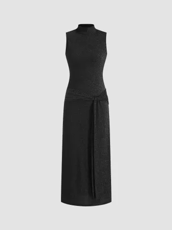 High Neck Knotted Maxi Dress