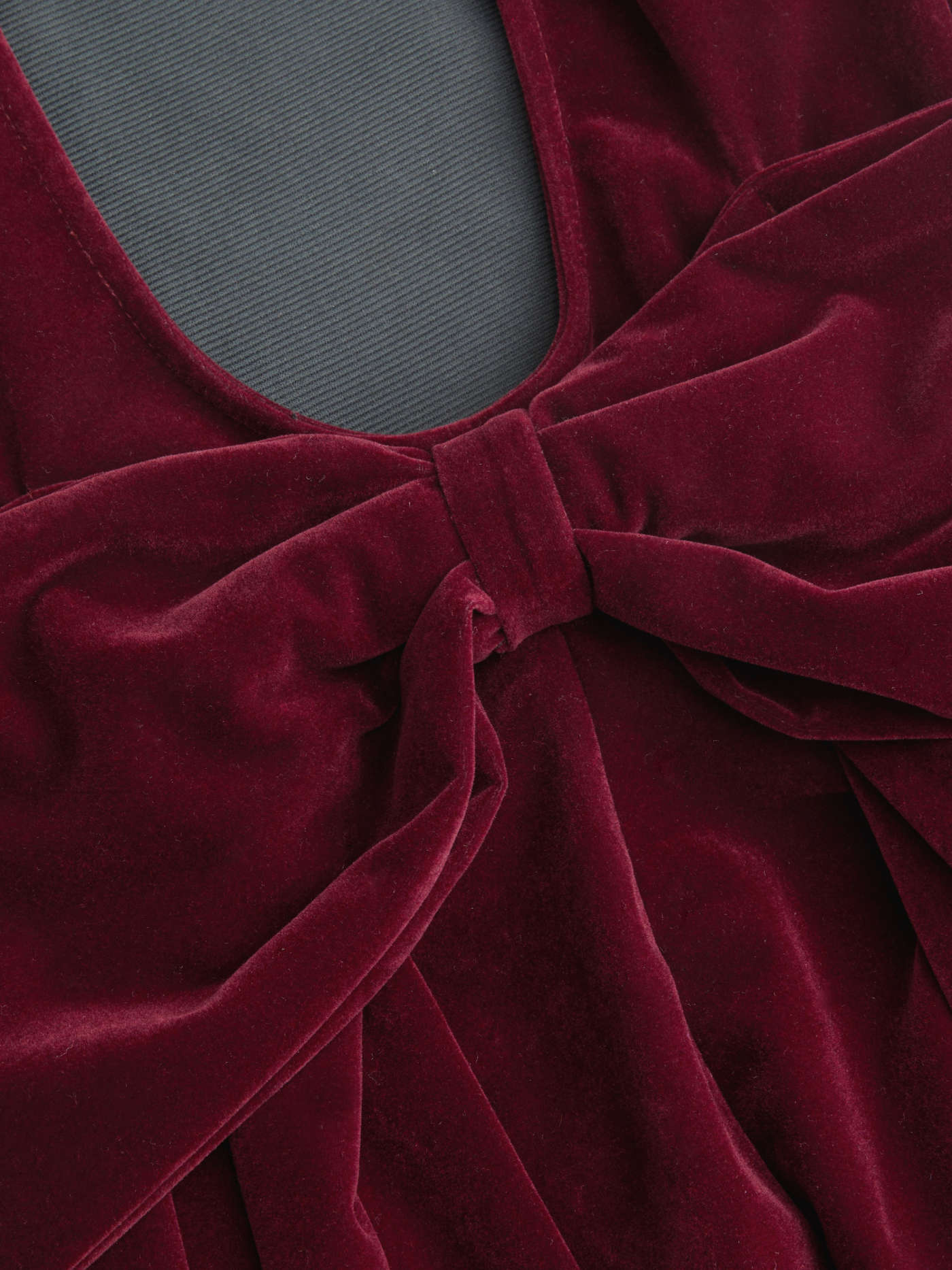 Velvet Velvet Boat Neck Bowknot Backless Midi Dress For Party/Clubbing