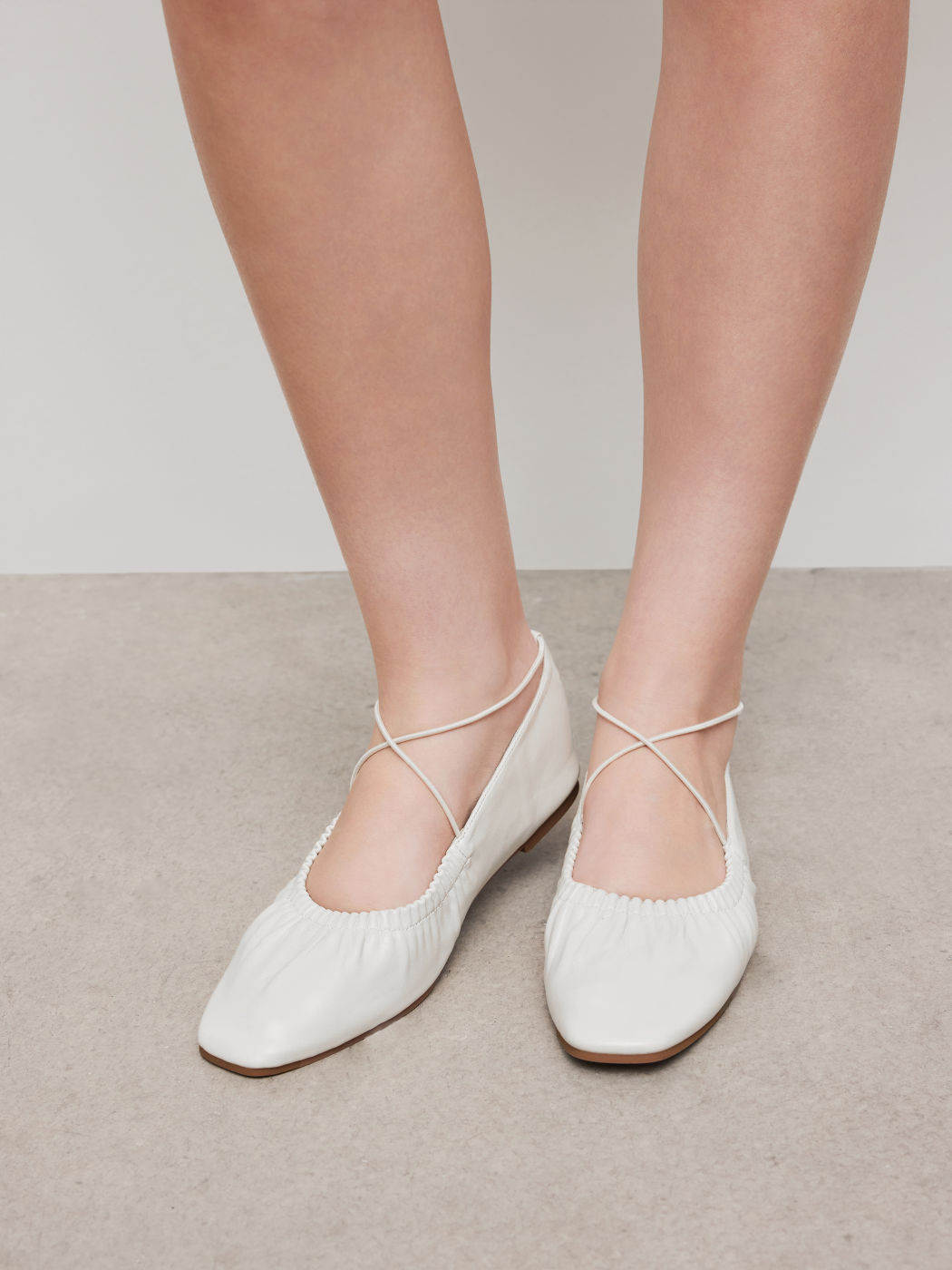 BOWKNOT CRINKLED MARY JANE FLATS