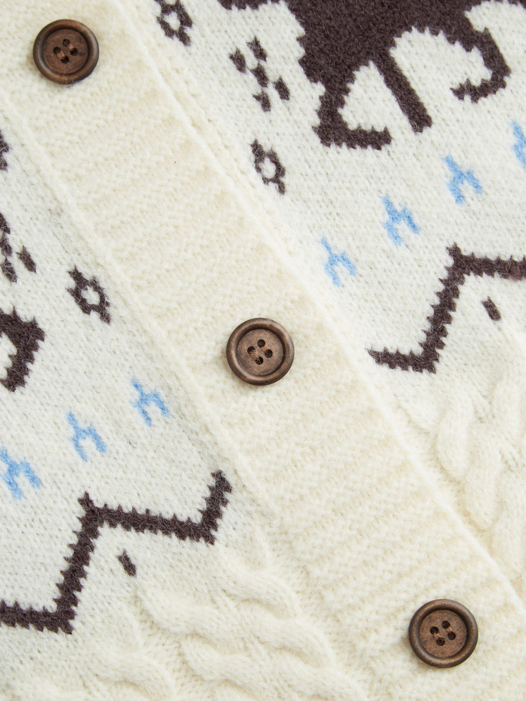Abstrakter Oversized Fair Isle Strickjacke