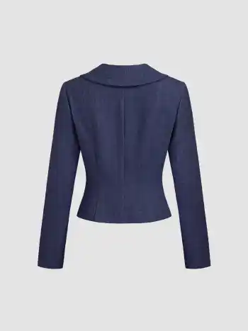 Tweed Doll Collar Button Jacket