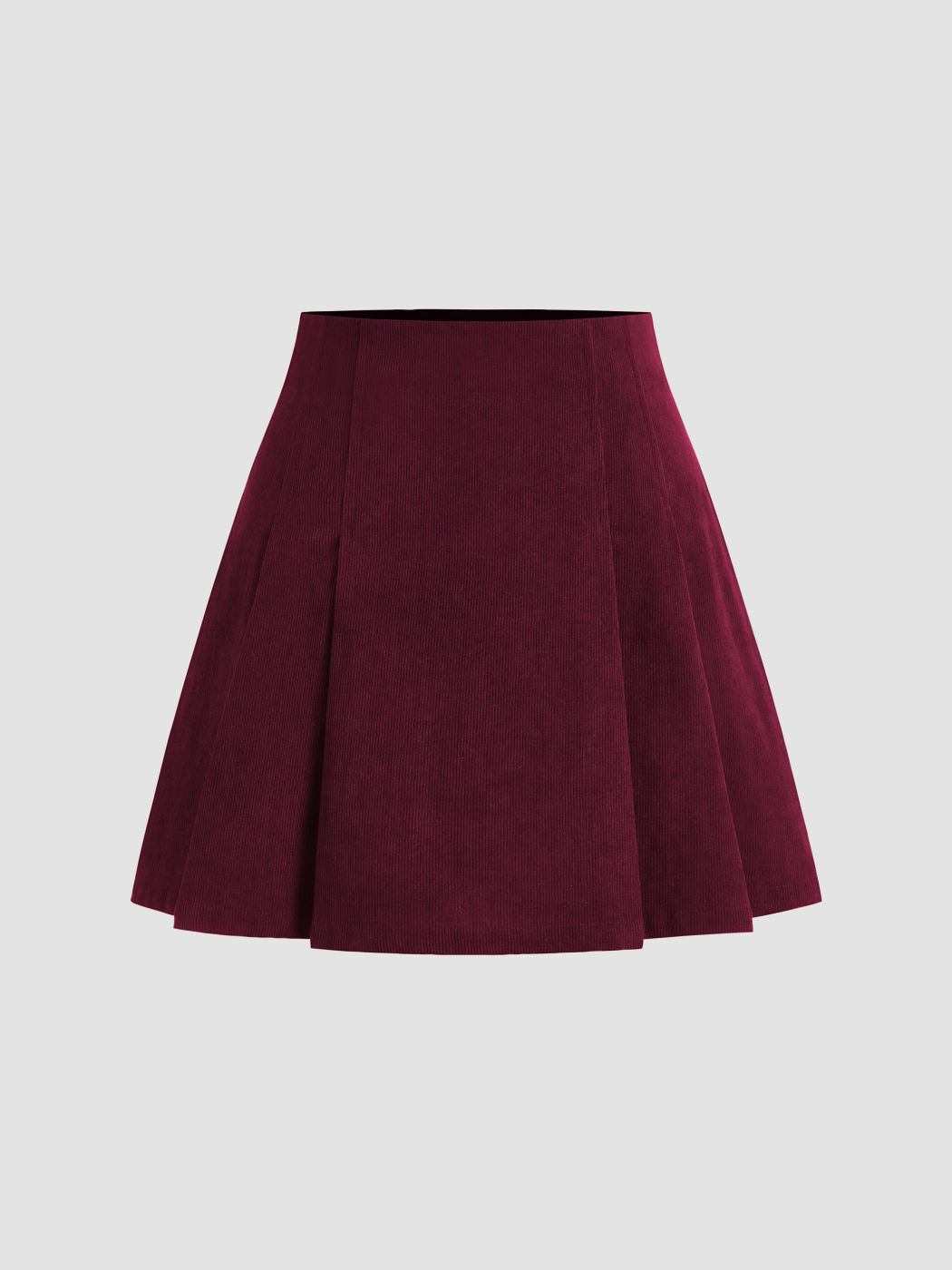Cord Mid Rise Falten Minirock