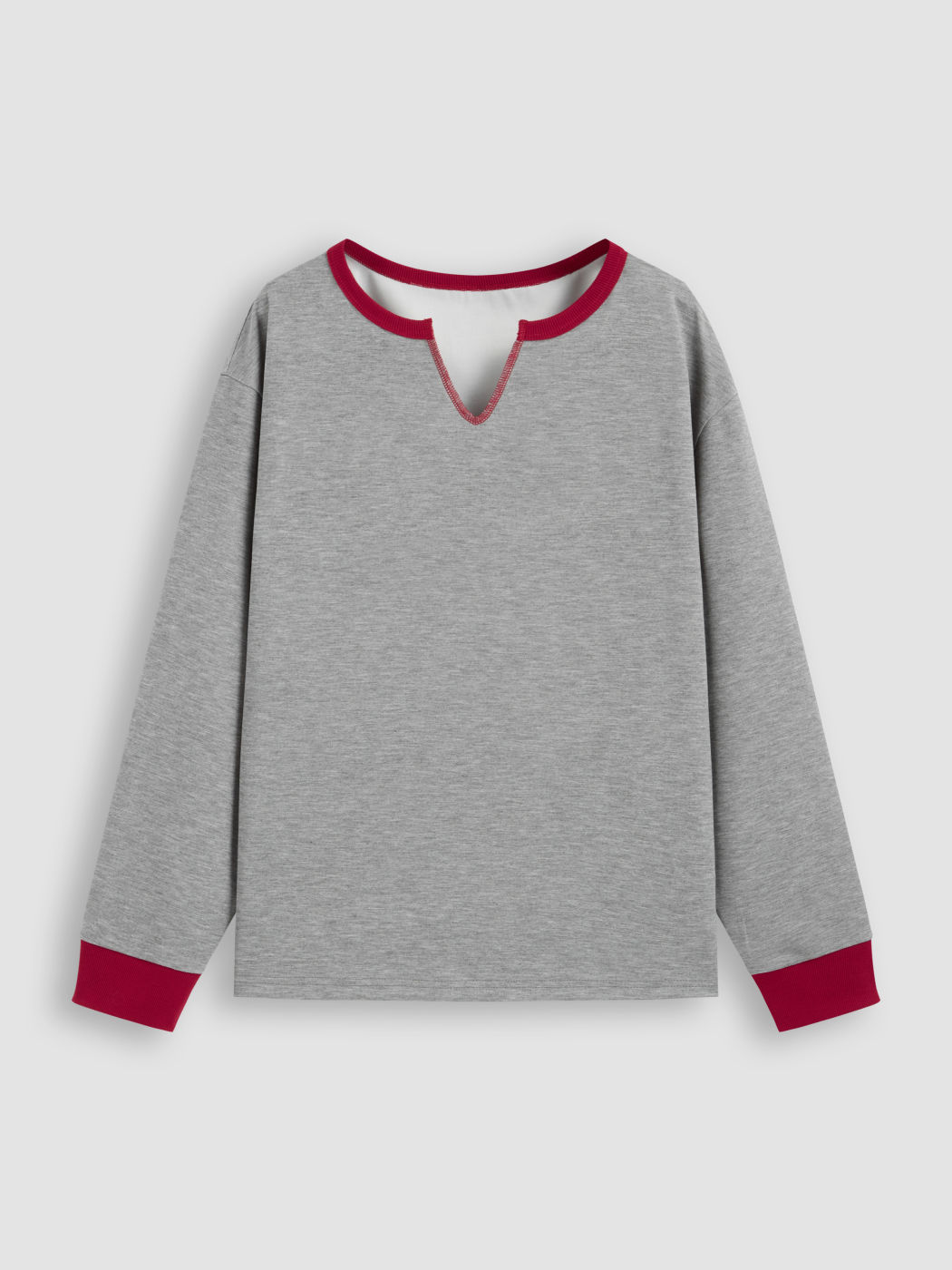 Top a maniche lunghe oversize con cuciture a contrasto Sweetheart