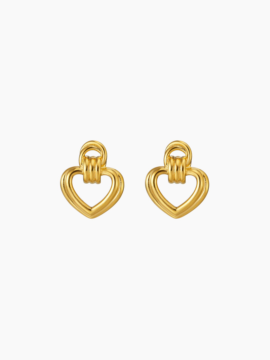 HEART & KNOT 18K GOLD PLATED STAINLESS STEEL STUD EARRING