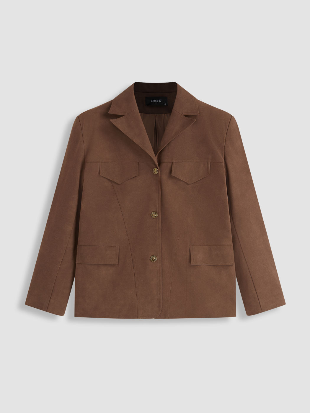 Suede Collar Oversized Shacket
