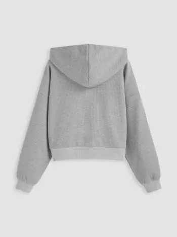 Felpa con cappuccio oversize con coulisse in misto cotone