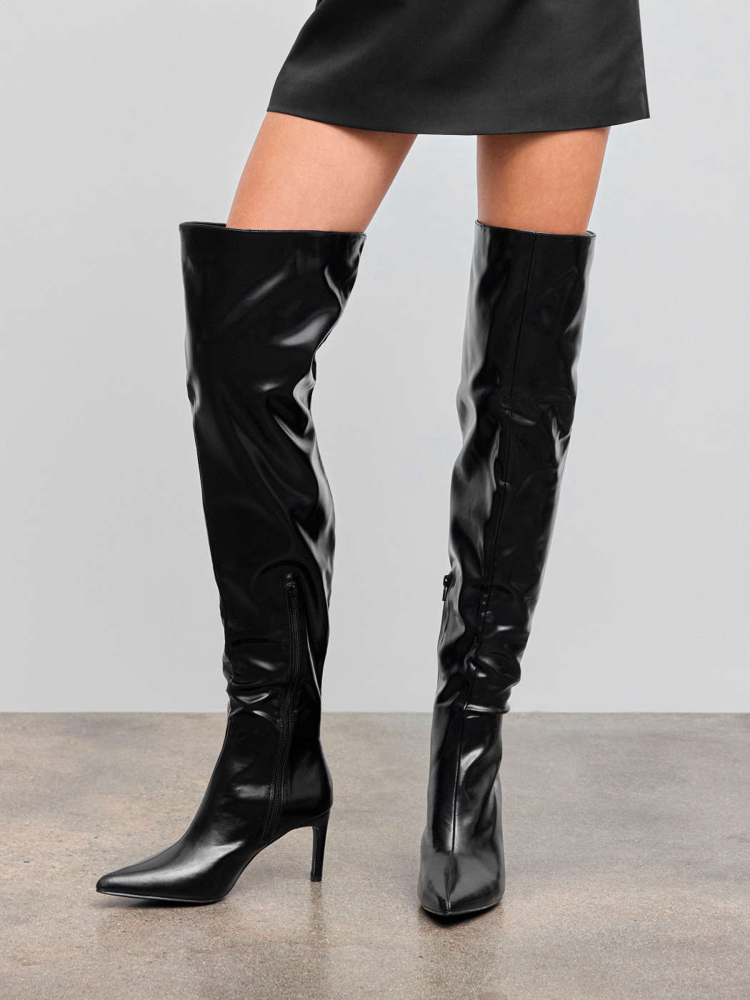 Pantalón Corto Pantalones De Cuero Con Botas Altas Pantalon De