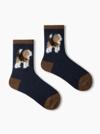 PUPPY FUZZY ANKLE SOCKS