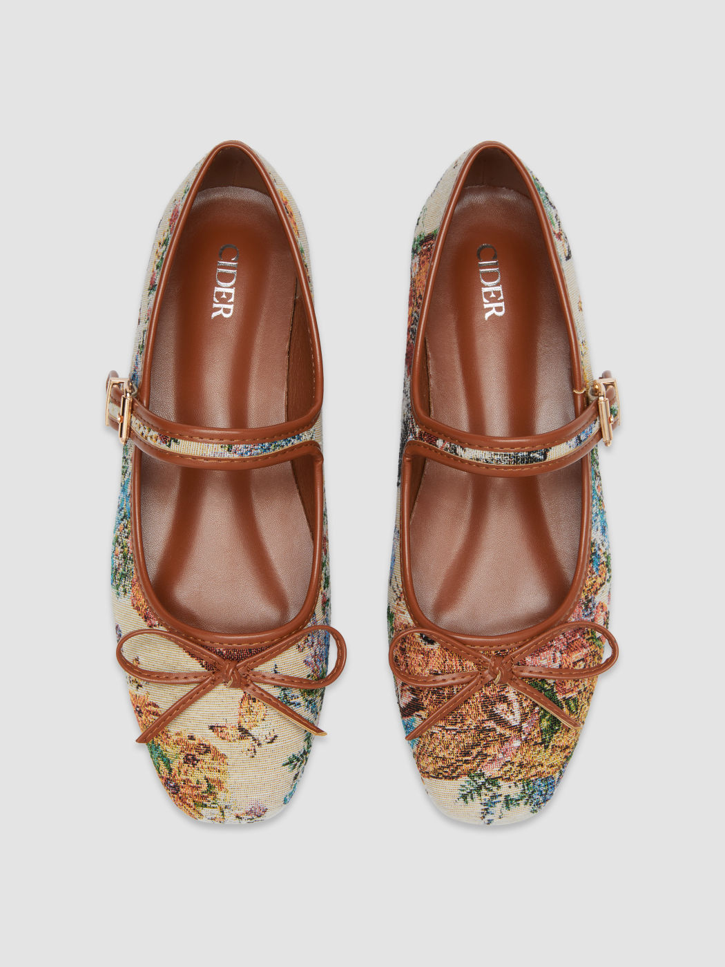 Schleifen Jacquard Mary Jane Flats