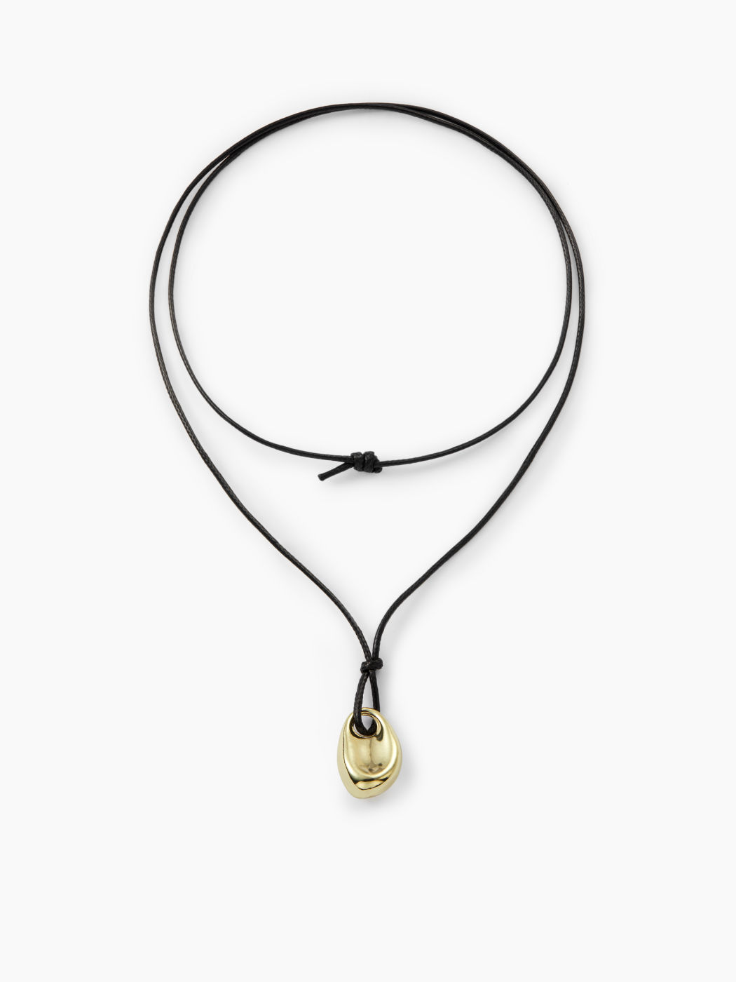 BEAN SHAPED 14K GOLD PLATED COPPER PENDANT NECKLACE