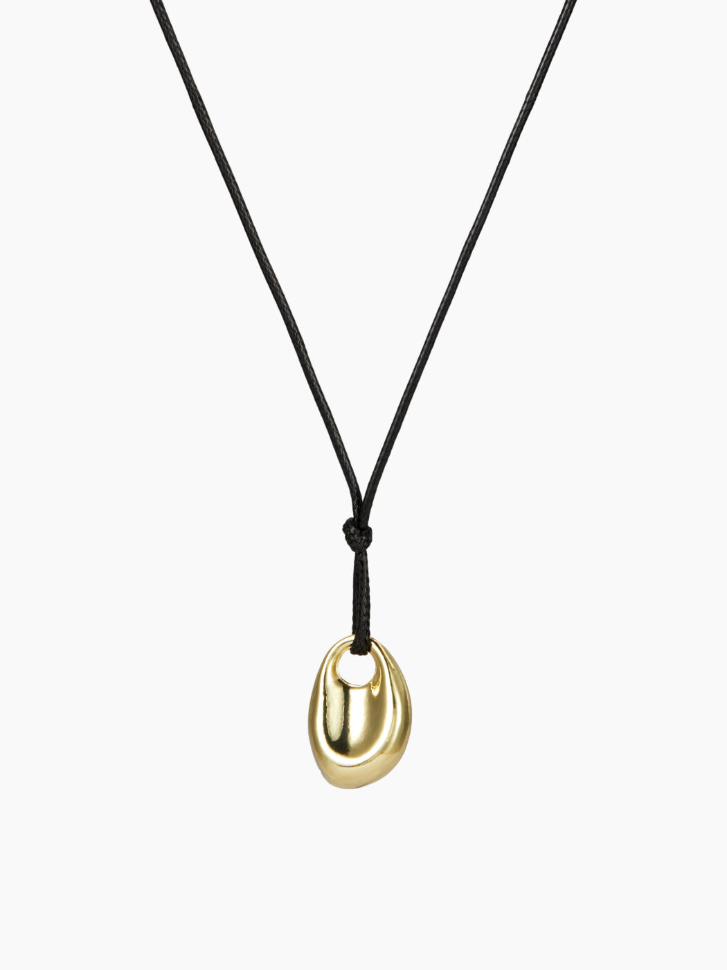 BEAN SHAPED 14K GOLD PLATED COPPER PENDANT NECKLACE