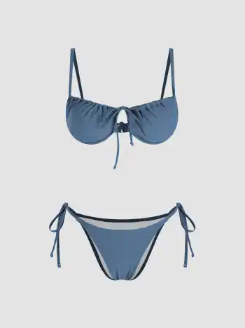 Tie Side Underwire Bikini Swimsuit