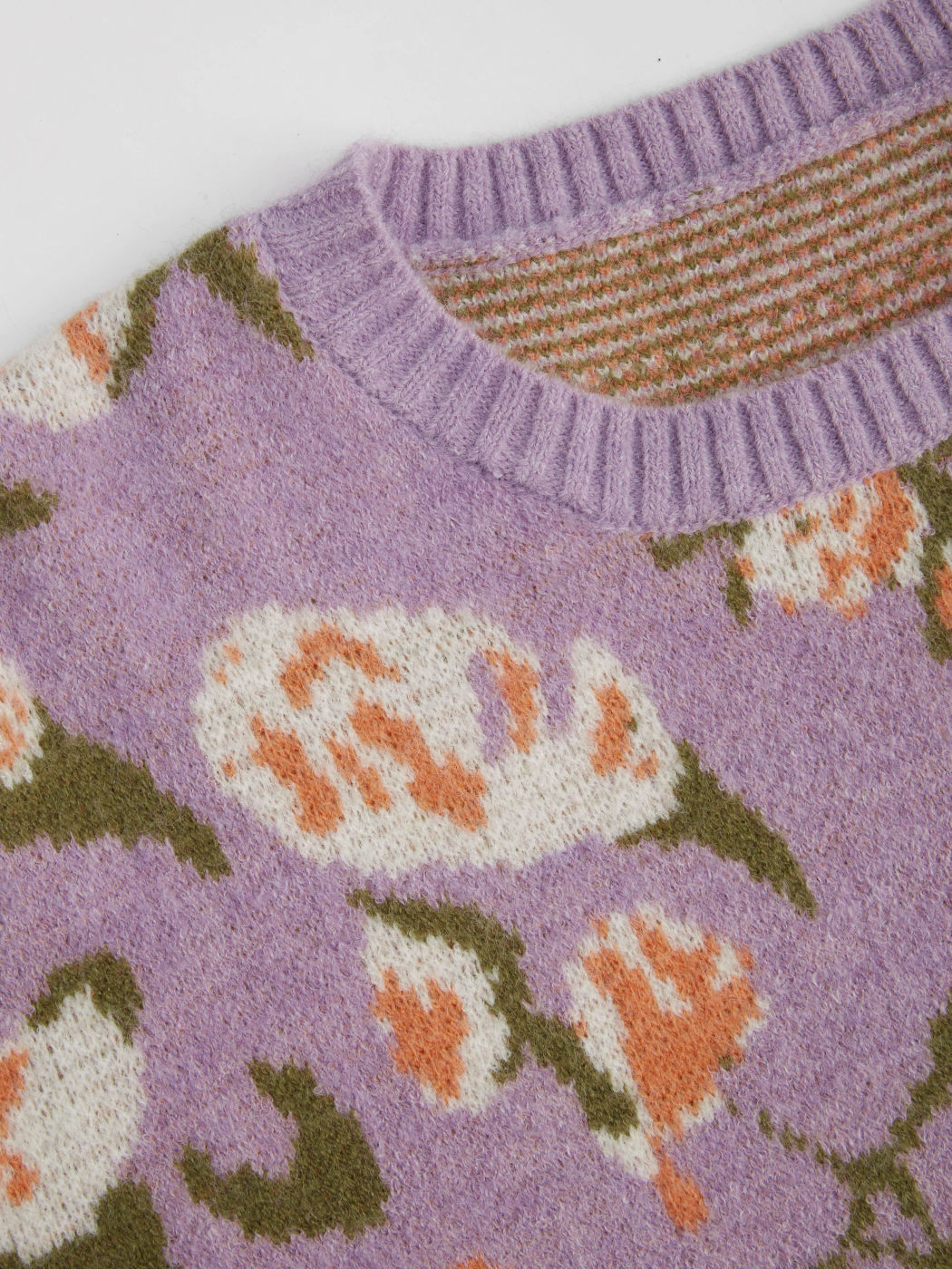Knit Floral Crop Oversized Sweater Curve & Plus
