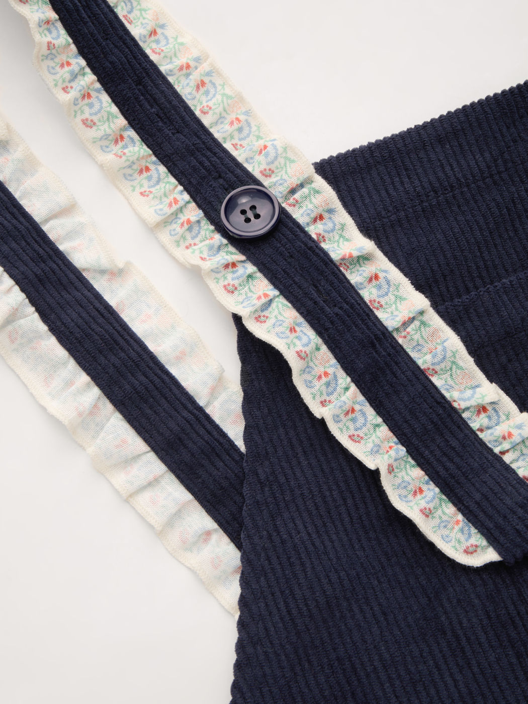 Corduroy Gingham Cup Appliques Floral Lettuce Trim Jogger Jumpsuit Curve & Plus