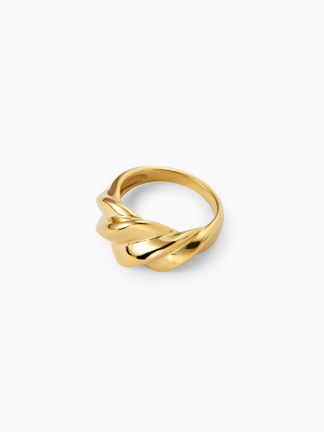 TWISTED 18K GOLD PLATED STAINLESS STEEL RING