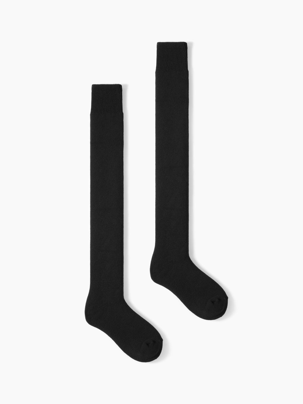 Fleecegefütterte Unifarbene Overknee-Socken