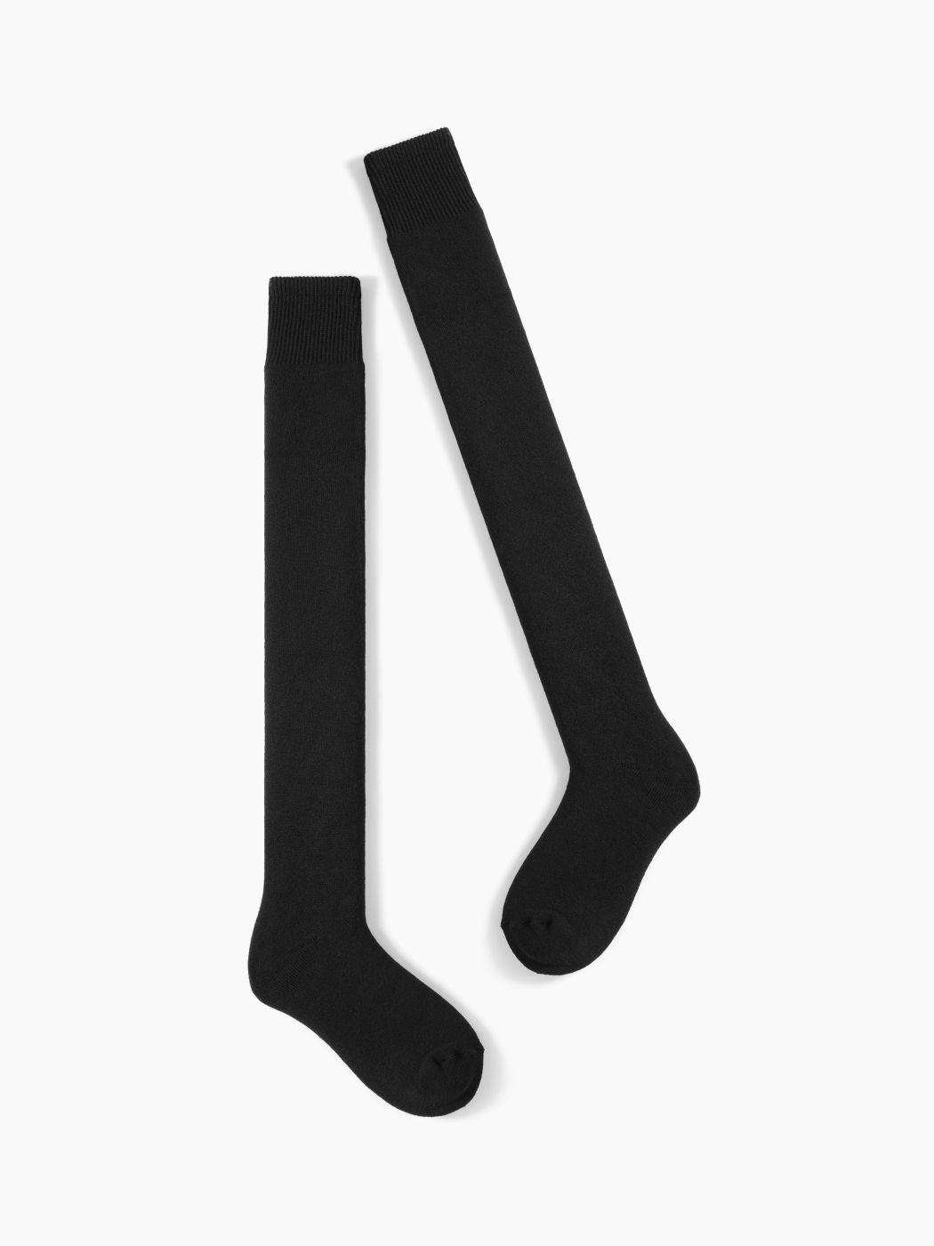 Fleecegefütterte Unifarbene Overknee-Socken