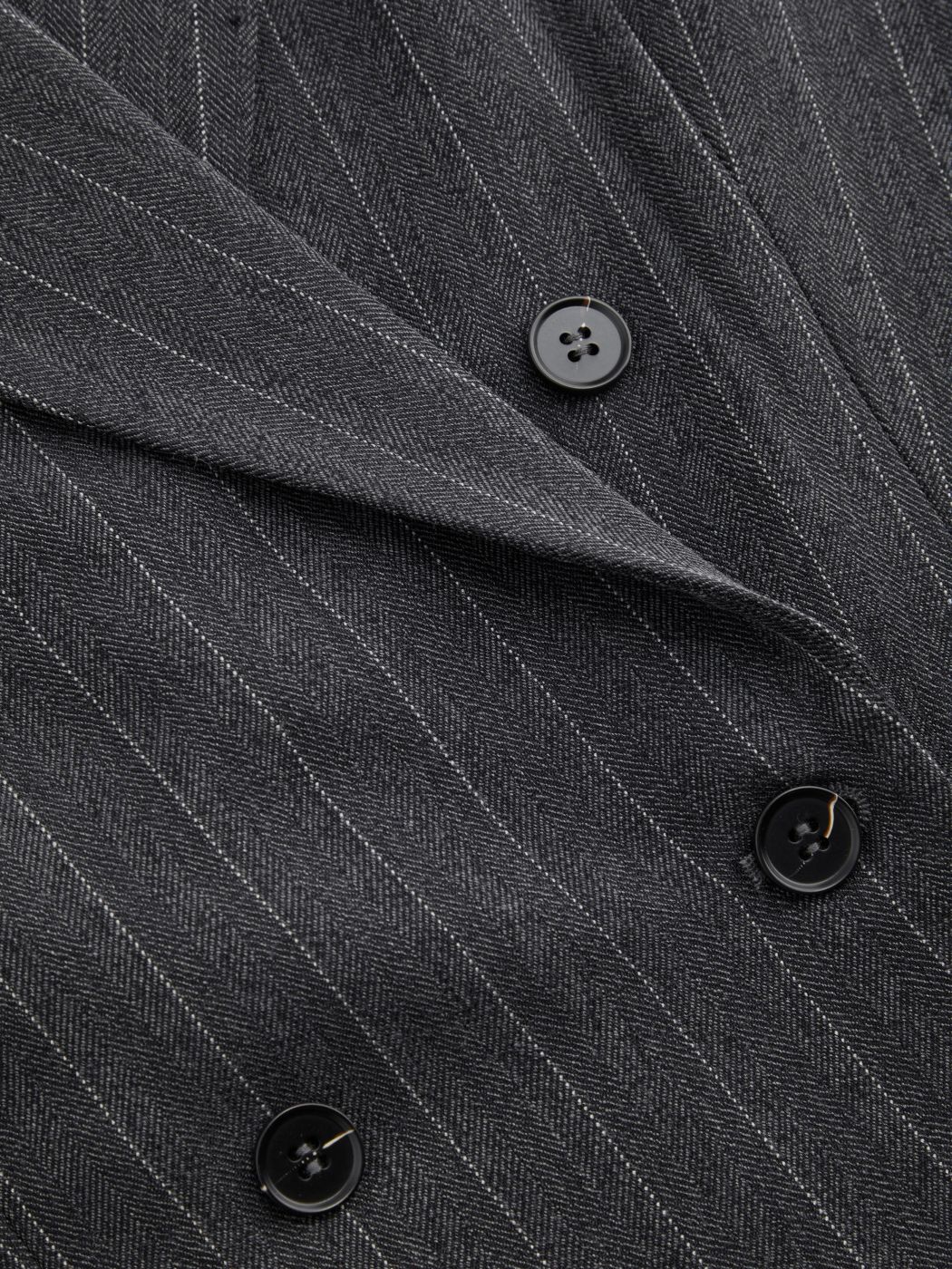 Double Breasted Notched Collar Striped Blazer