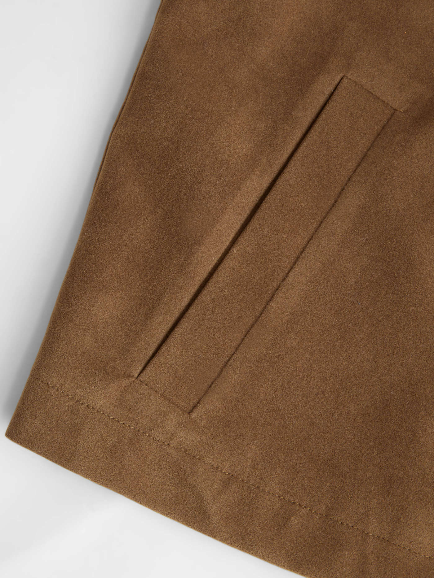 Suede Collar Zip Through Jacket