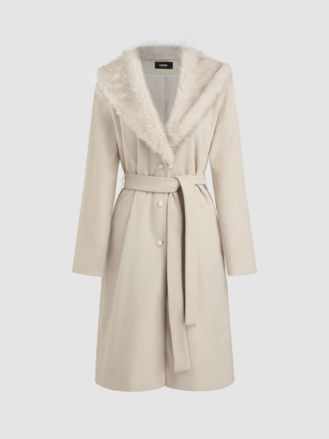 Tissus semblables à la laine Wool-look Collar Oversized Coat with