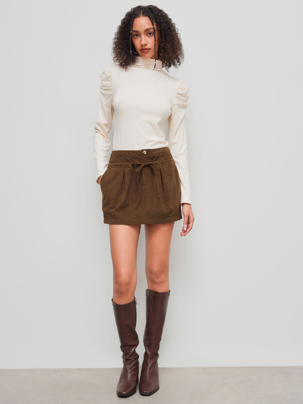Corduroy Low Rise Pocket Mini Skirt