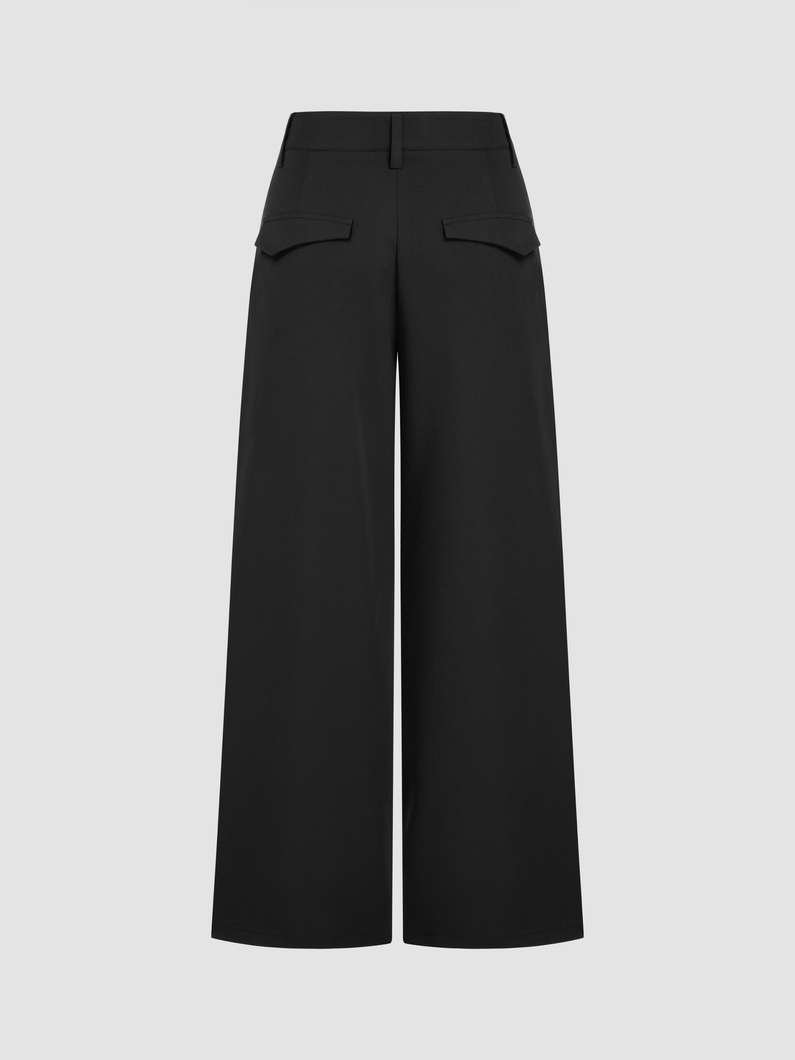 パンツ ApartmentThree High-WaistedFlareTrousers ZW COLLECTION WRAP PANTS - Dark navy | ZARA United States