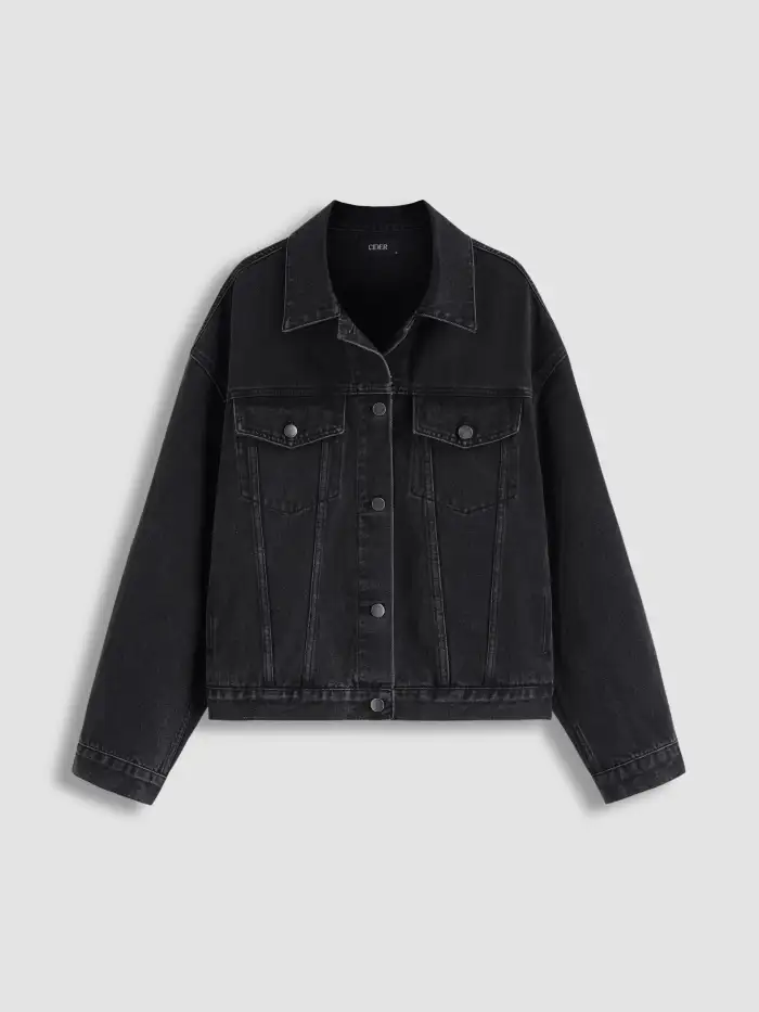 Denim Collar Button Jacket