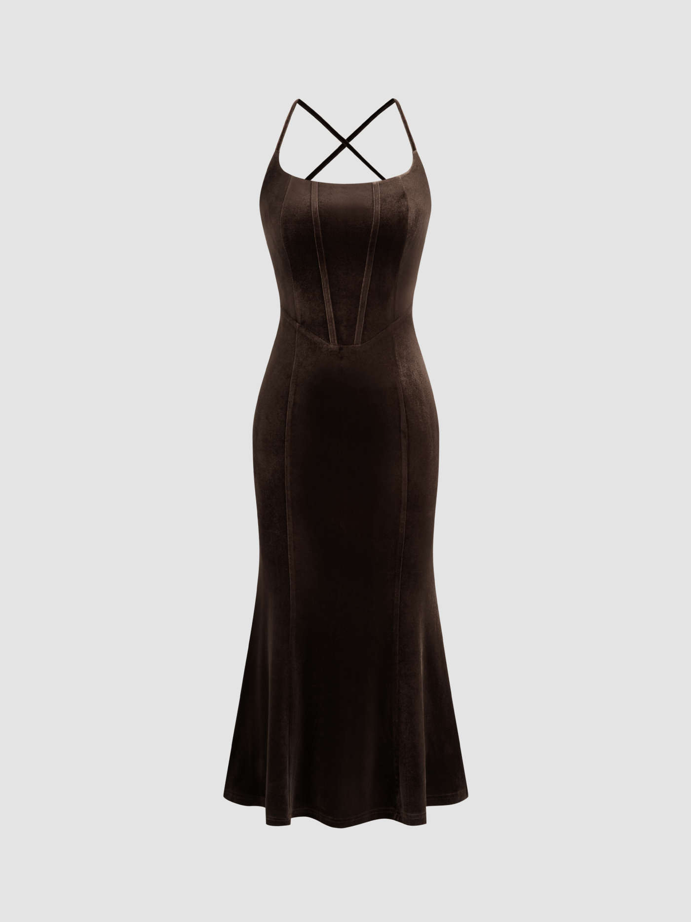 Velvet Velvet U-nekcline Corset Knotted Maxi Dress For Party/Clubbing