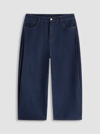 Cider Denim Mid Rise Pocket Baggy Jeans Curve & Plus