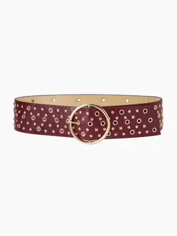 STUDDED WIDE BUCKLE BELT