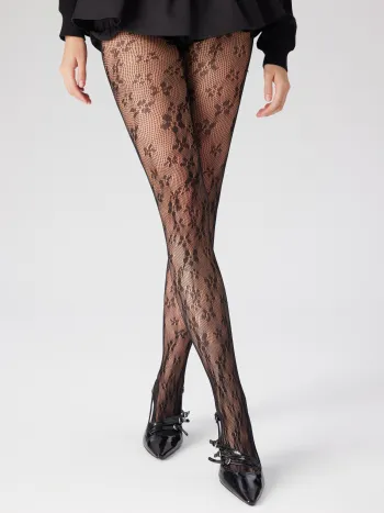 FLORAL FISHNET TIGHTS