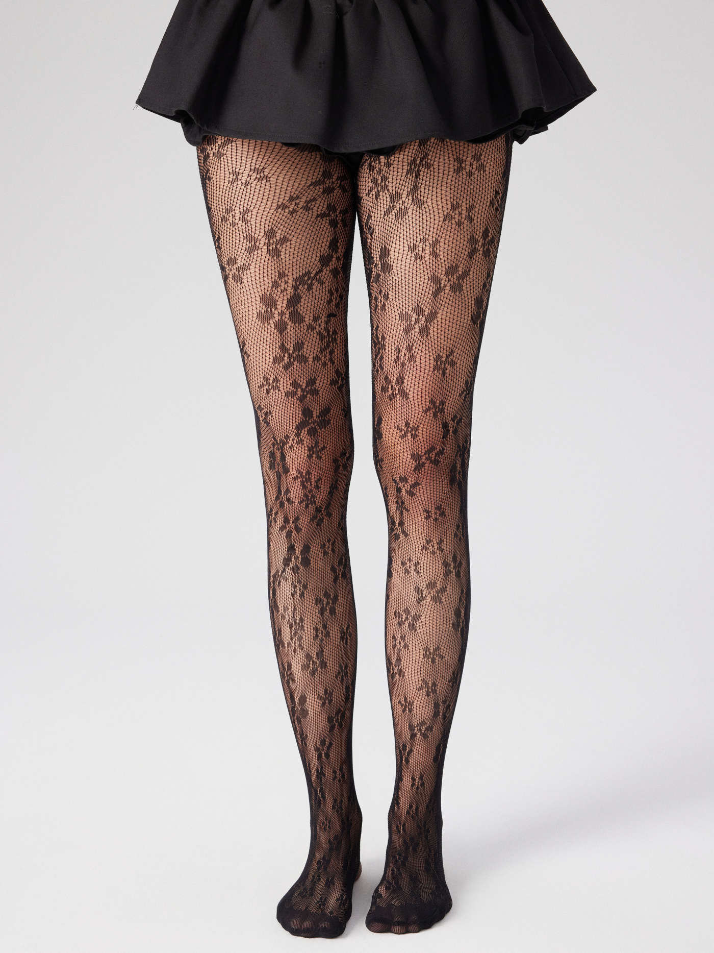 FLORAL FISHNET TIGHTS
