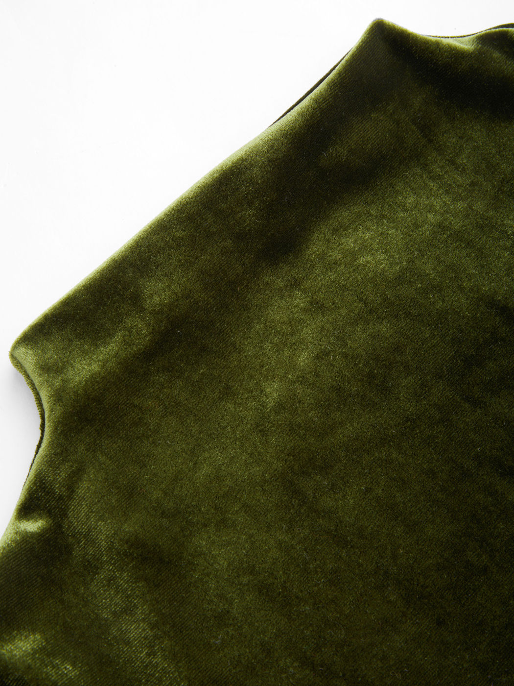 Velvet High Neck Ruched Long Sleeve Top