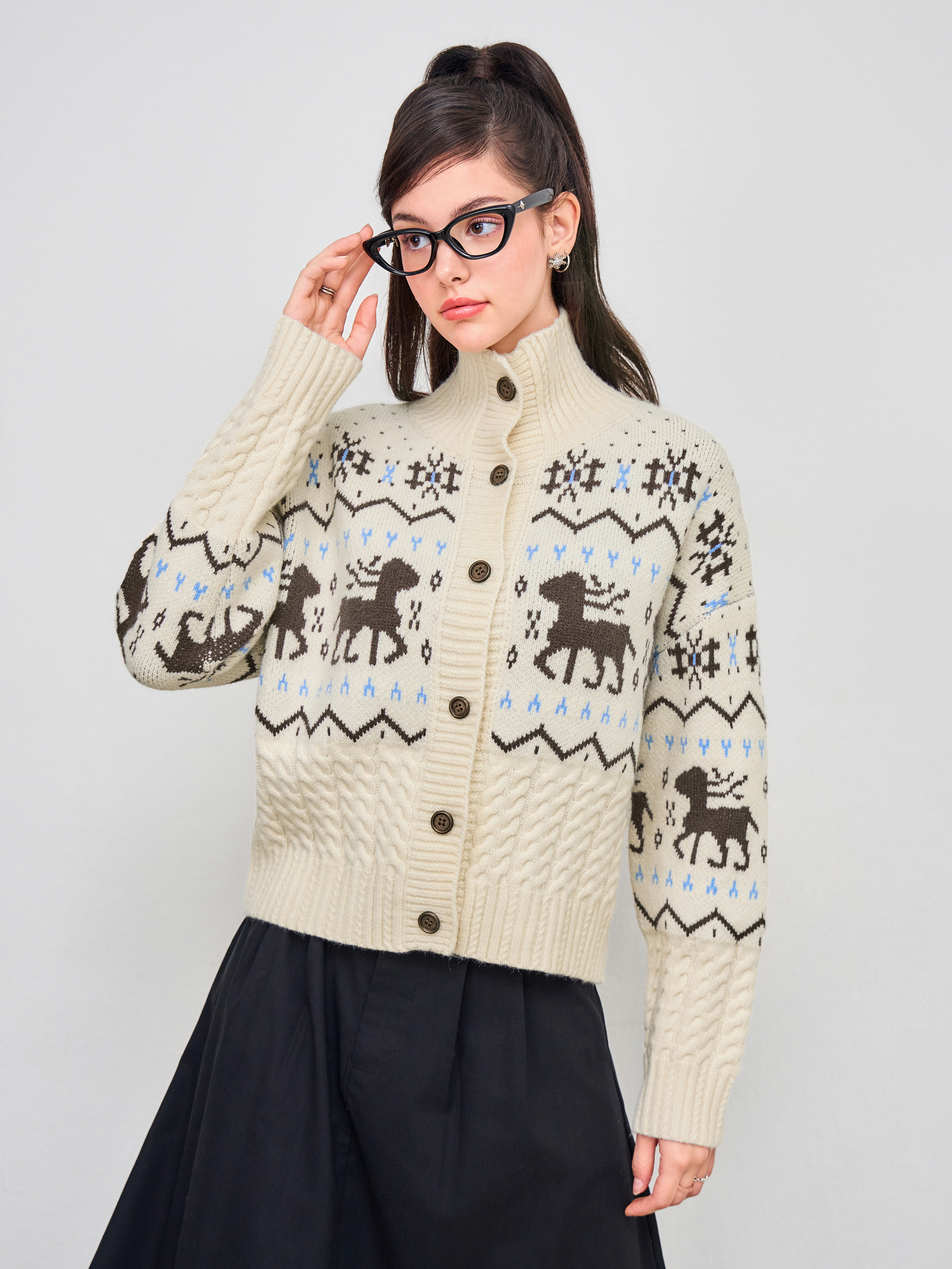 FLAGSTUFF 羊柄カーディガン　20AW 23AW-FS-SPOT-