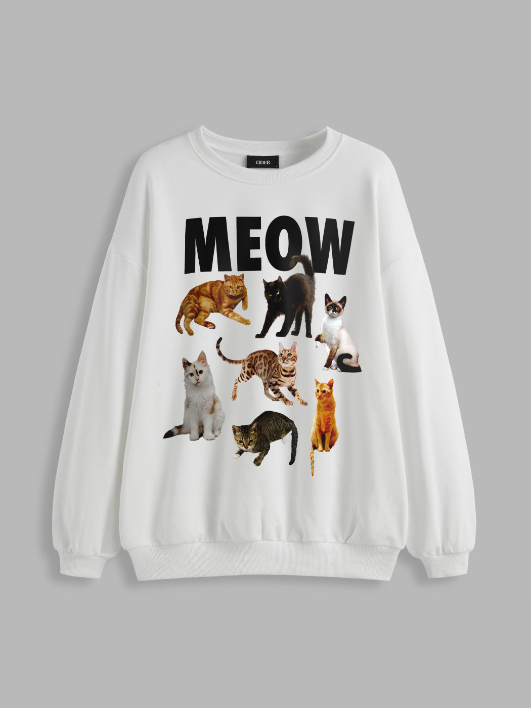 Katzenmotiv Oversized Sweatshirt