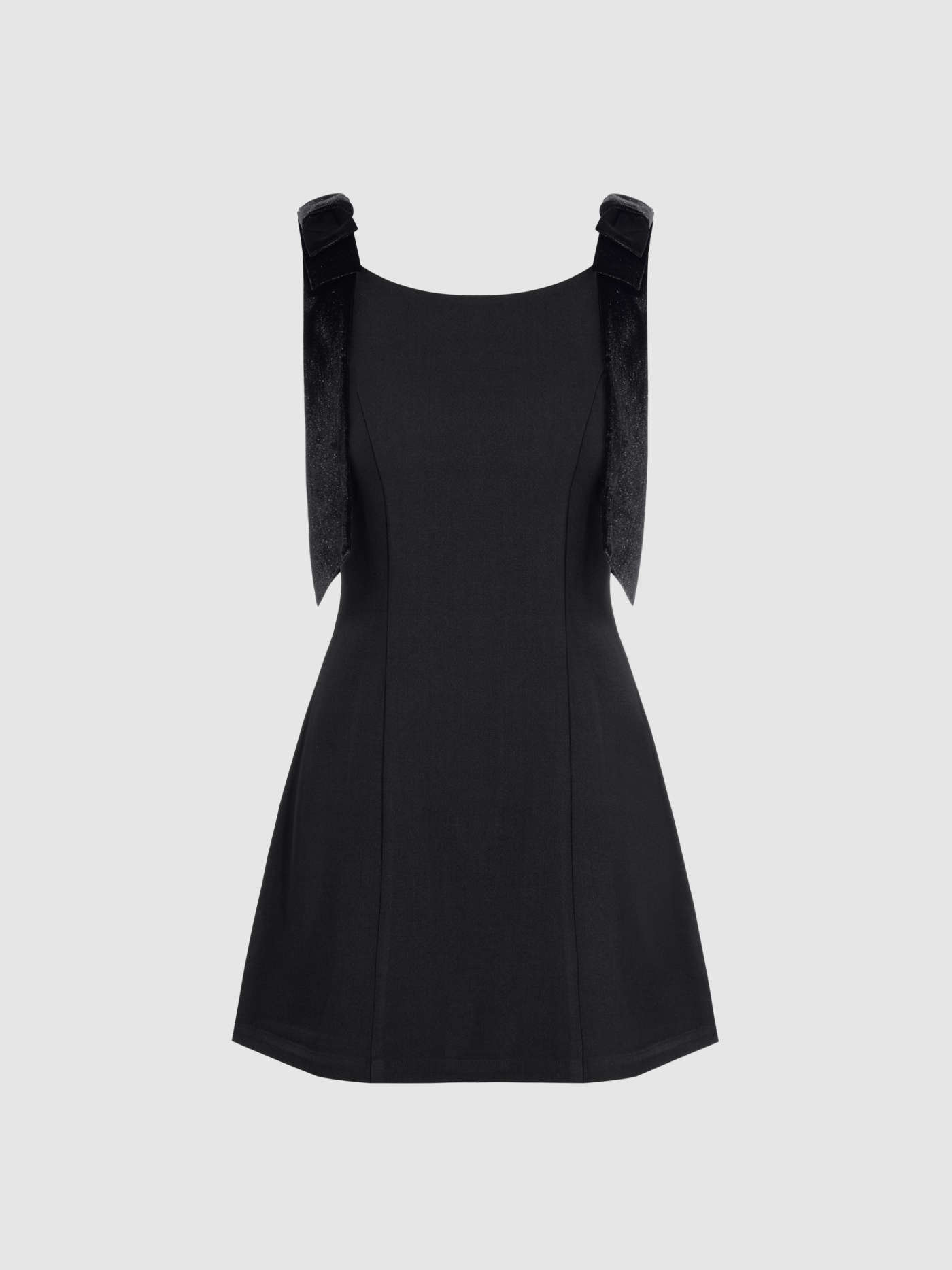 Woven U-neckline Bowknot Mini Dress For Party/Clubbing